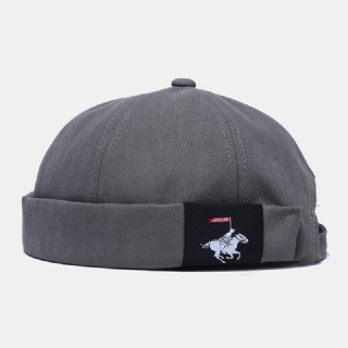 Unisex-puuvilla Yksivärinen Tilkkutäkki Hip-hop-tyyli Rento Landlord-lippis Brimless Beanie Skull Cap