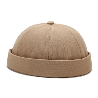 Unisex-puuvilla Yksivärinen Trendikäs Yksinkertainen Säädettävä Reunaton Pipo Landlord Caps Skull Caps