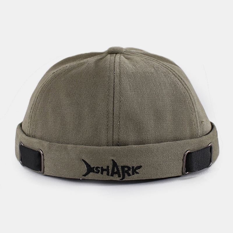 Unisex-puuvillakirjonta Street Trend Aurinkovarjohattu Reunaton Pipo Landlord Cap Skull Cap