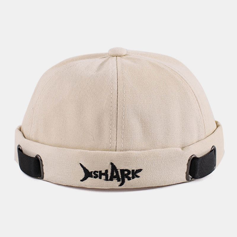 Unisex-puuvillakirjonta Street Trend Aurinkovarjohattu Reunaton Pipo Landlord Cap Skull Cap