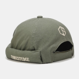 Unisex-puuvillakirjontakuvio Muoti Street Trend Brimless Beanie Landlord Cap Skull Cap