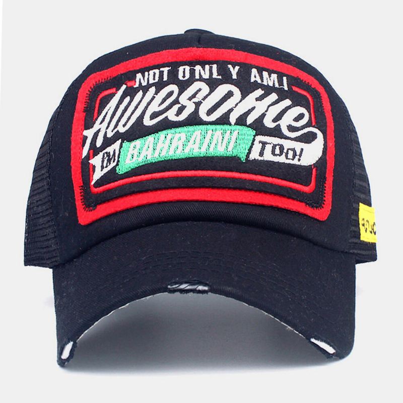 Unisex-puuvillamerkki Kirjain Kirjontakuvio Muoti Hiphop-tyyli Aurinkovarjo Baseball-hattu Trucker-hattu