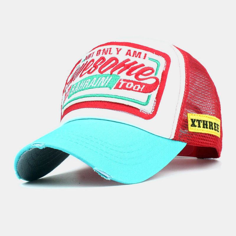 Unisex-puuvillamerkki Kirjain Kirjontakuvio Muoti Hiphop-tyyli Aurinkovarjo Baseball-hattu Trucker-hattu