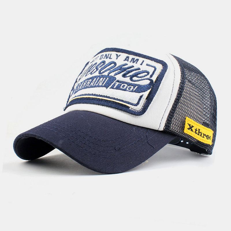 Unisex-puuvillamerkki Kirjain Kirjontakuvio Muoti Hiphop-tyyli Aurinkovarjo Baseball-hattu Trucker-hattu
