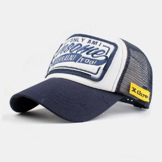 Unisex-puuvillamerkki Kirjain Kirjontakuvio Muoti Hiphop-tyyli Aurinkovarjo Baseball-hattu Trucker-hattu