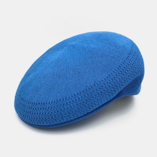 Unisex Reverse Wear Neulotut Baretit Mesh Yksiväriset Jacquard Hengittävät Rento Litteät Lippalakit