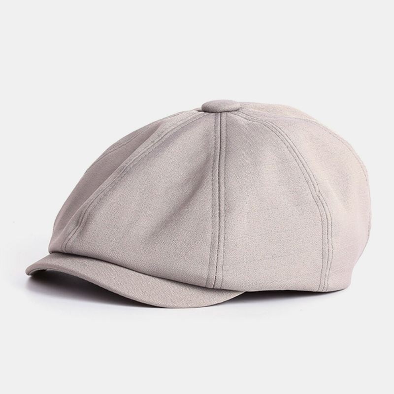 Unisex Solid Color Brittiläinen Retro Cowboy Hattu Kahdeksankulmainen Hattu Litteä Hattu Maalari Baretti Hattu Lehtipoikahattu