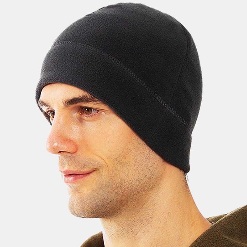 Unisex Solid Color Kylmäsuoja Lämpö Polar Fleece Hattu Ulkoilu Hiihto Hiihto Rimless Pipo