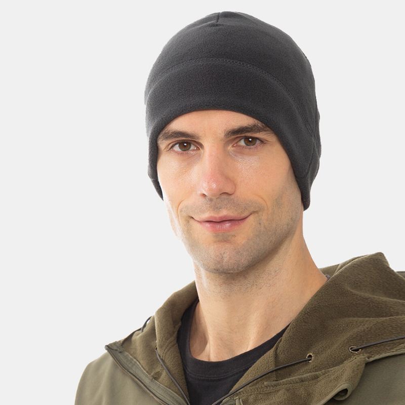Unisex Solid Color Kylmäsuoja Lämpö Polar Fleece Hattu Ulkoilu Hiihto Hiihto Rimless Pipo