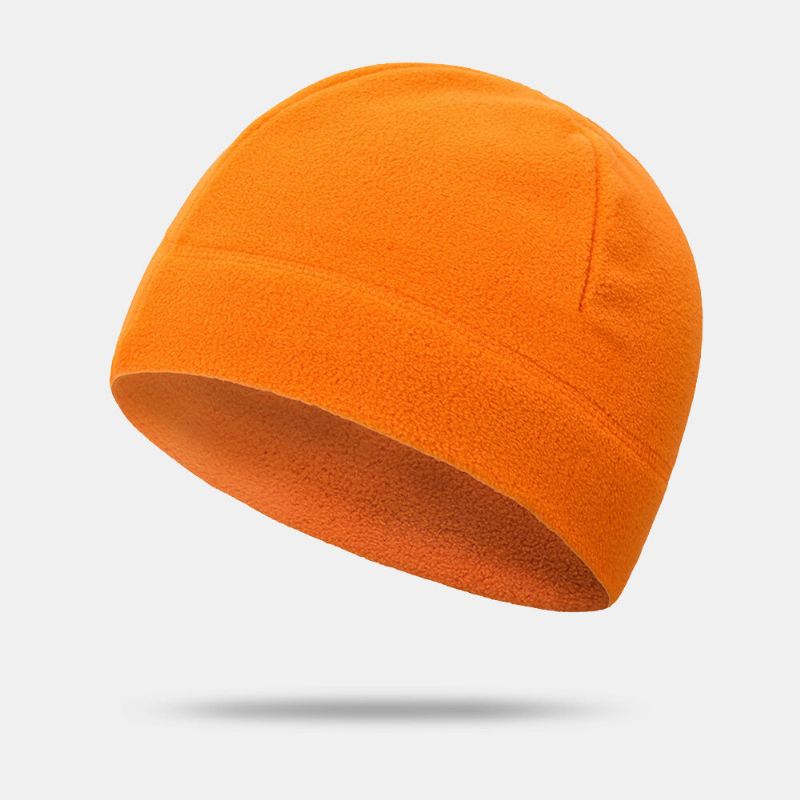 Unisex Solid Color Kylmäsuoja Lämpö Polar Fleece Hattu Ulkoilu Hiihto Hiihto Rimless Pipo