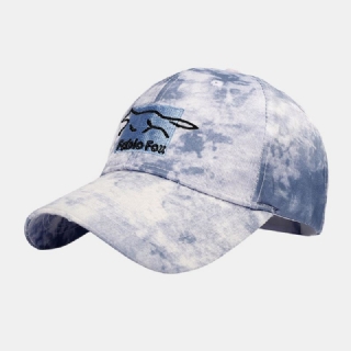 Unisex Solmiovärjäys Ivy Lippis Little Fox Kirjontakuvio Ulkona Aurinkovarjo Rento Säädettävä Lippalakki Baseballhatut