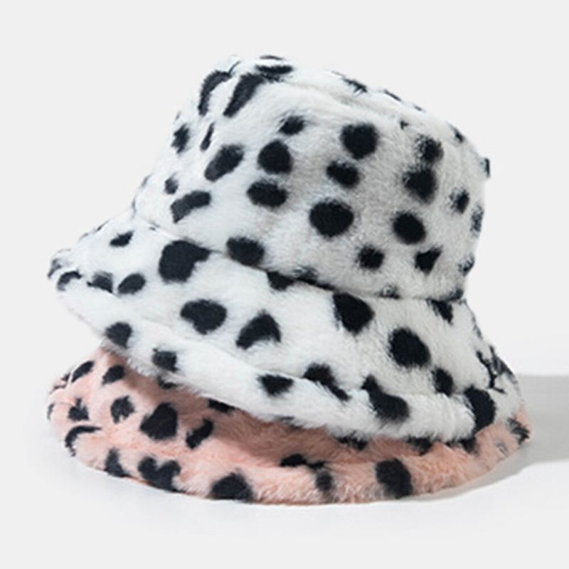 Unisex Tekokanin Turkista Leopardikuvio Paksu Lämpö Vintage Ämpärihattu