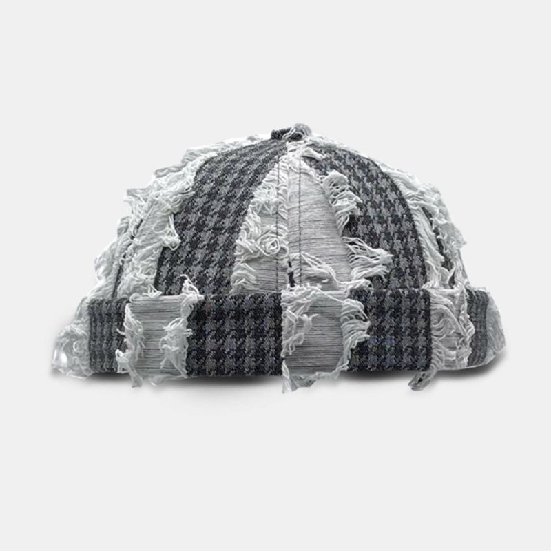 Unisex-väriä Yhteensopiva Kihartu Tupsu Hip-hop Brimless Beanie Landlord Cap Skull Cap