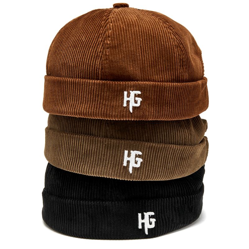 Unisex Vakosametti Brodeerattu H G Patten Rento Brimless Pipo Landlord Hat Skull Cap