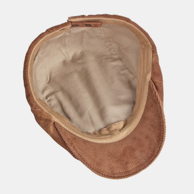Unisex Vakosametti Ristikkoraita Säädettävä Baretti Litteä Lippalakki Brittiläinen Retro Syksy Talvi Villi Tuulenpitävä Etuhattu
