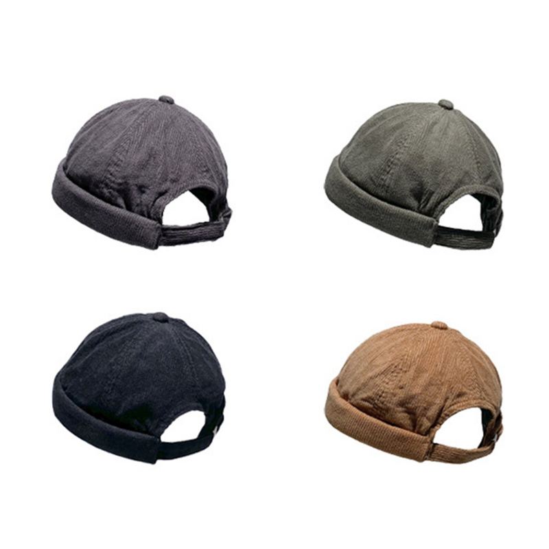 Unisex Vakosametti Vintage Rento Säädettävä Hip Hop Reunukseton Pipo Vuokranantajan Hattu Pääkallohattu