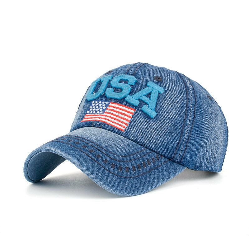 Unisex Vintage Isänmaallinen Baseball-lippis Tyylikäs Ahdistunut American Flag Lippalakki