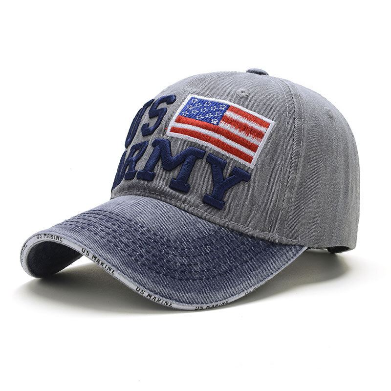 Unisex Vintage Isänmaallinen Baseball-lippis Tyylikäs Ahdistunut American Flag Lippalakki
