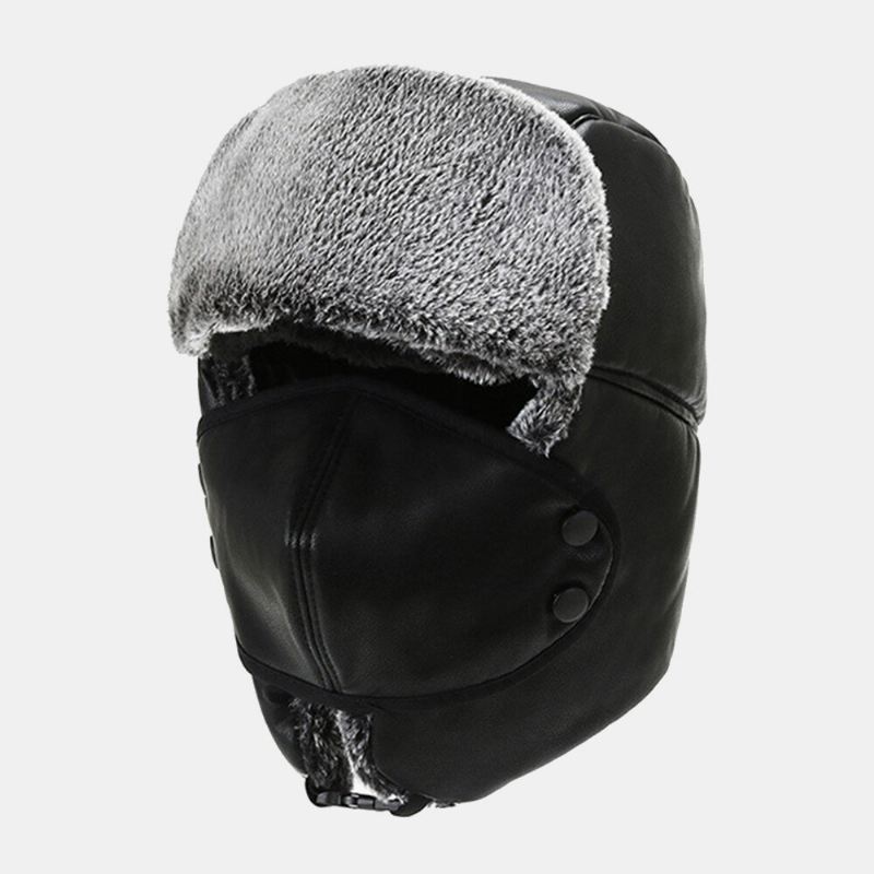 Unisex Winter Thicken Lämmin Trapper Hattu Irrotettava Naamio Verho Ulkona Tuulenpitävä Kuulosuojaus Venäläinen Hattu Ushanka Hat